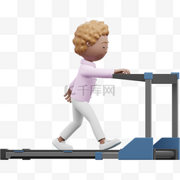 棕色女性跑步机形象
