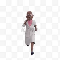 黑人女性老太太慢跑姿势动作元素