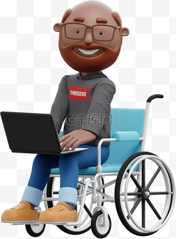 男人魅力图片_办公室魅力3D坐轮椅男性元素