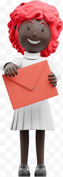 漂亮信封图片_黑人女性手持信封漂亮写信姿势