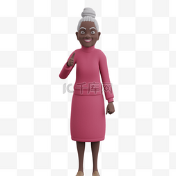 女性影音图片_黑人女性老太太竖大拇指鼓励姿势