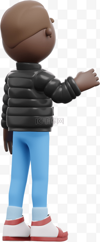 帅气黑人男子挥手告别