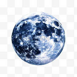 月亮满月月球AI元素立体免扣图案