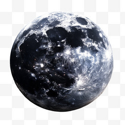 月球图案图片_月亮黑色满月月球AI元素立体免扣