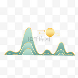 情满中秋钜惠好礼图片_淡雅中秋山水分割线