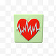 3D立体CD4医疗爱心心电图图标