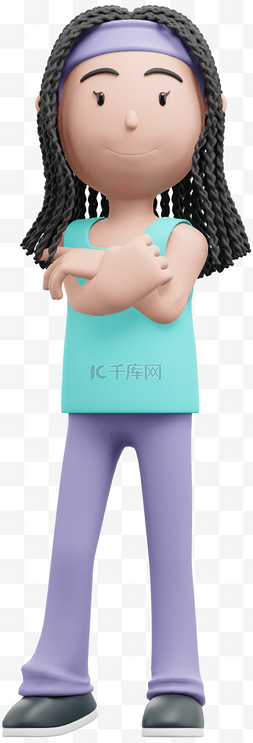 美丽白人女子双手交叉姿态