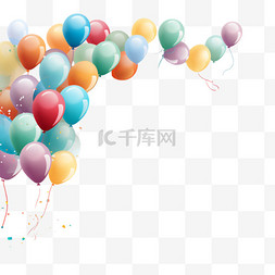 ；蓝色背景图片_彩色气球的生日背景