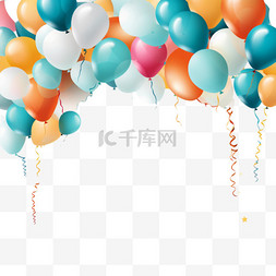 周年纪念背景图片_带有气球的逼真生日背景