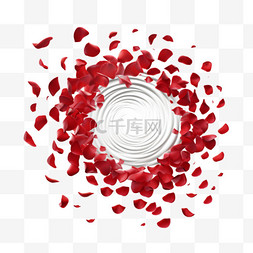 红玫瑰花瓣元素图片_3d逼真的孤立的红玫瑰花瓣在旋风
