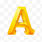 黄色3D文本样式字体效果
