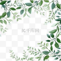 手绘植物背景图片_手绘绿叶背景