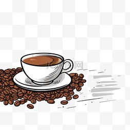 咖啡杯子手绘图片_手绘咖啡饮料背景