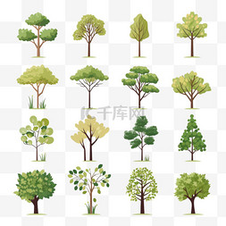 平面设计的树图片_树的平面样式类型集合
