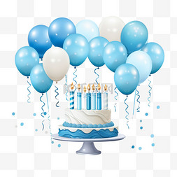 背景蛋糕图片_祝你生日快乐背景有气球、五彩纸