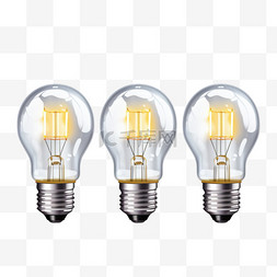 一套三个灯泡代表有效的商业理念