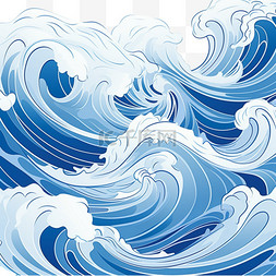 海水背景图片_蓝波图案背景，以公有领域艺术品