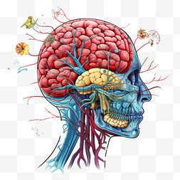 脑部图片_脑人体解剖学生物学器官身体系统