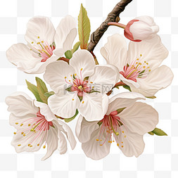 手绘樱花背景图片_意大利波莫纳的阿玛莲娜樱花插图