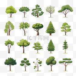 平面树ps图片_树的平面样式类型集合