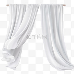 白色窗帘隔绝在透明上