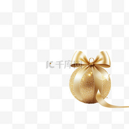 金色线条灯光图片_奢华的丝带和3D金球装饰，带有模