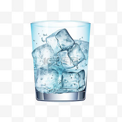 水滴冰块背景图片_空白背景矢量插图上带有水花的冰