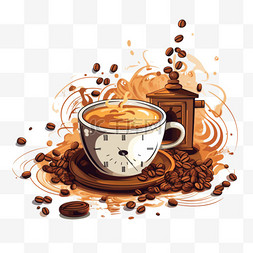 新鲜的咖啡图片_美味的咖啡时间元素