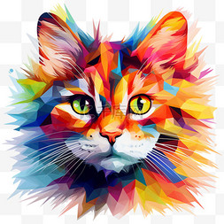 可爱的彩色小猫pow图案设计