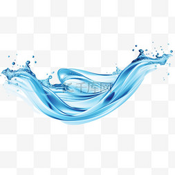 蓝色液体水漩涡图片_孤立的蓝色海浪飞溅和水流形态
