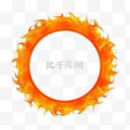 正方形圆形图片_复古橙色圆形火架
