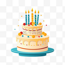 配设计图片_生日快乐，平面设计，配蛋糕和蜡