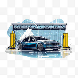 洗车价格海报图片_详细的洗车服务概念插图
