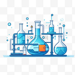 实验室器材图标图片_未来主义科学实验室背景