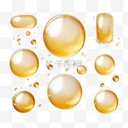 冬虫夏草胶囊图片_黄金油泡集隔离于透明之上。