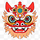 中国风卡通手绘春节装饰舞狮6