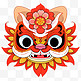 中国风卡通手绘春节装饰舞狮24