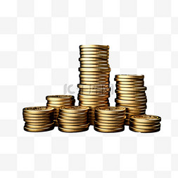 金币指数硬币增长免扣元素装饰素