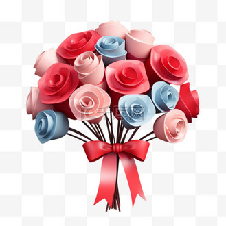 鲜花花束简约卡通免扣元素装饰素材