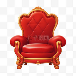 座椅红色图片_红色椅子卡通座椅免扣元素装饰素