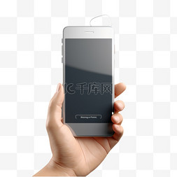 写实手机图片_手机白色拿手机的手免扣元素装饰