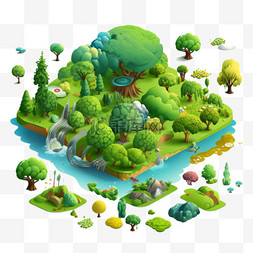 自然山水森林模型游戏免扣元素装