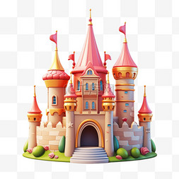 车动漫模型图片_房屋城堡模型童话建筑免扣元素装