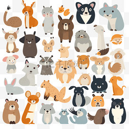 卡通手绘动物松鼠图片_手绘卡通可爱动物装饰手账贴纸6