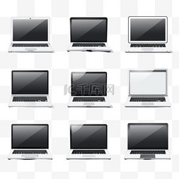 台式机键盘图片_一套笔记本电脑和电脑矢量插图