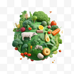 蔬菜合成图片_蔬菜球状卡通合成免扣元素装饰素