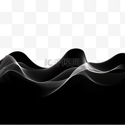 14k黑色图片_黑色线条波浪科技感装饰14