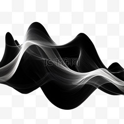 科技感黑色线条图片_黑色线条波浪科技感装饰13