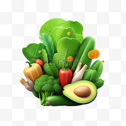 蔬菜卡通图案图片_蔬菜卡通合成免扣元素装饰素材