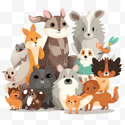 动物卡通手账图片_手绘卡通可爱动物装饰手账贴纸34